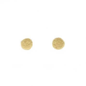 Victoria Cunningham: Trunk show : Earrings, Tiny disk post 14K yellow gold, Measures 1/8" in diameter