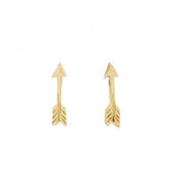 Victoria Cunningham Trunk Show: Earrings, tiny arrows, 14K Yellow Gold. 5/16" x 1/16"