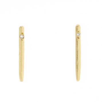 Victoria Cunningham Trunk Show: Earrings, small stick post, 14K yellow gold, Measures 9/16" x 1/16"