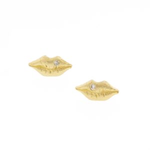 Victoria Cunningham Trunk Show: Earrings, lips posts w/ diamond 14K Yellow Gold 1/8"x 1/4"