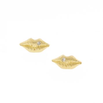 Victoria Cunningham Trunk Show: Earrings, lips posts w/ diamond 14K Yellow Gold 1/8"x 1/4"