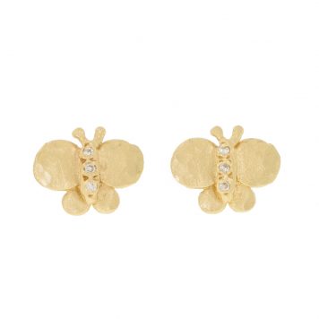 Victoria Cunningham Trunk show: Earrings, butterfly post w/ diamond, 14K Yellow Gold