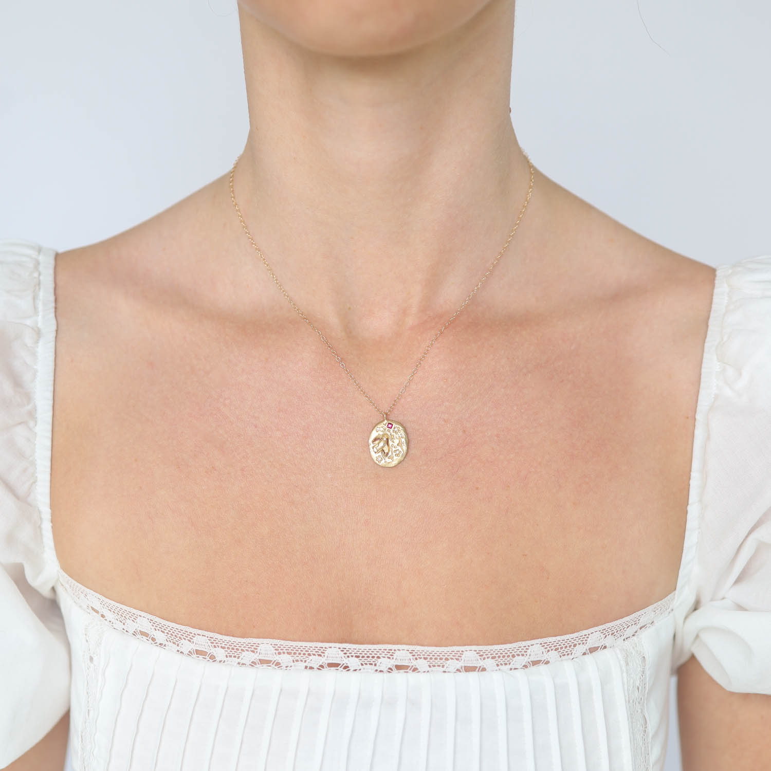 Victoria Cunningham Trunk Show: 14K bird in cherry blossom tree