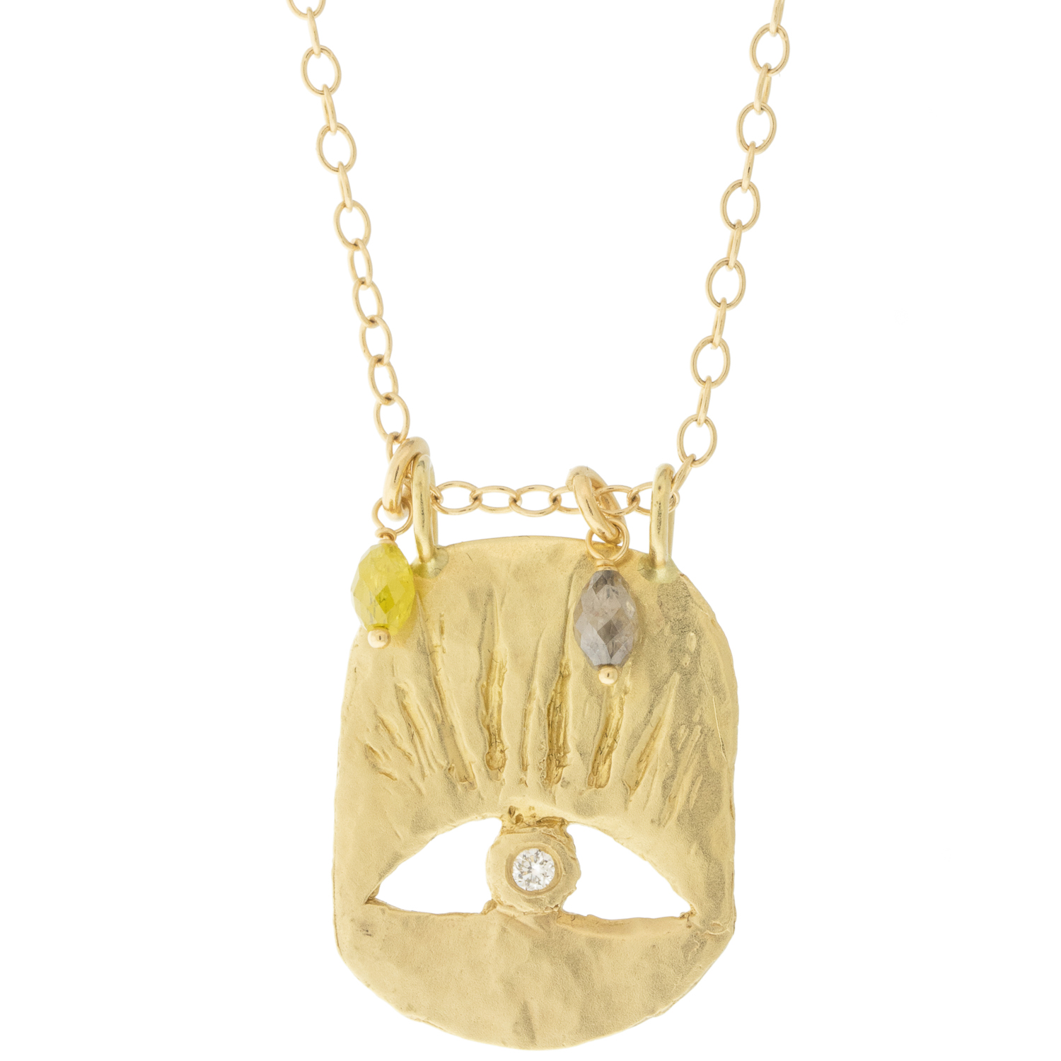 Victoria Cunningham Trunk Show: 14K Dream Catcher w/Diamond Briolettes- Sunrise Eye .44 TCW