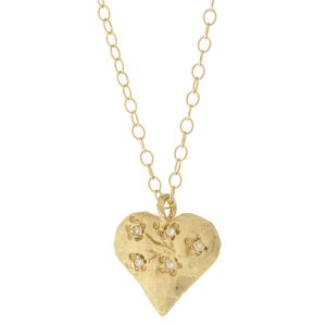 Victoria Cunningham : 14K Cherry Blossom Heart Necklace