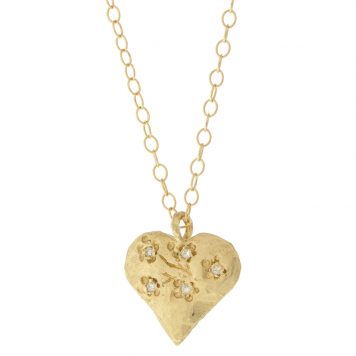 Victoria Cunningham : 14K Cherry Blossom Heart Necklace