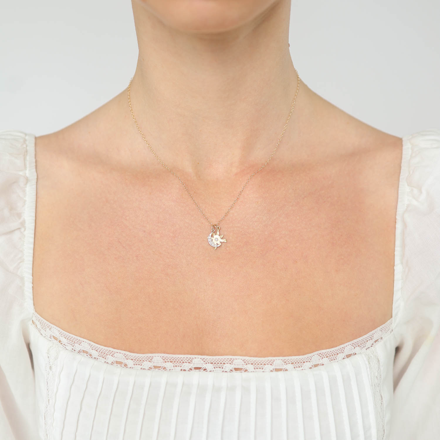 Victoria Cunningham Trunk Show: 14K Sun/Pave Diamond WG Crescent Moon