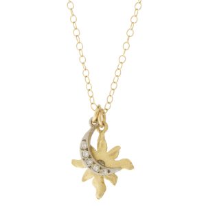 Victoria Cunningham Trunk Show: 14K Sun/Pave Diamond WG Crescent Moon
