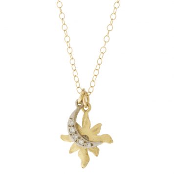 Victoria Cunningham Trunk Show: 14K Sun/Pave Diamond WG Crescent Moon
