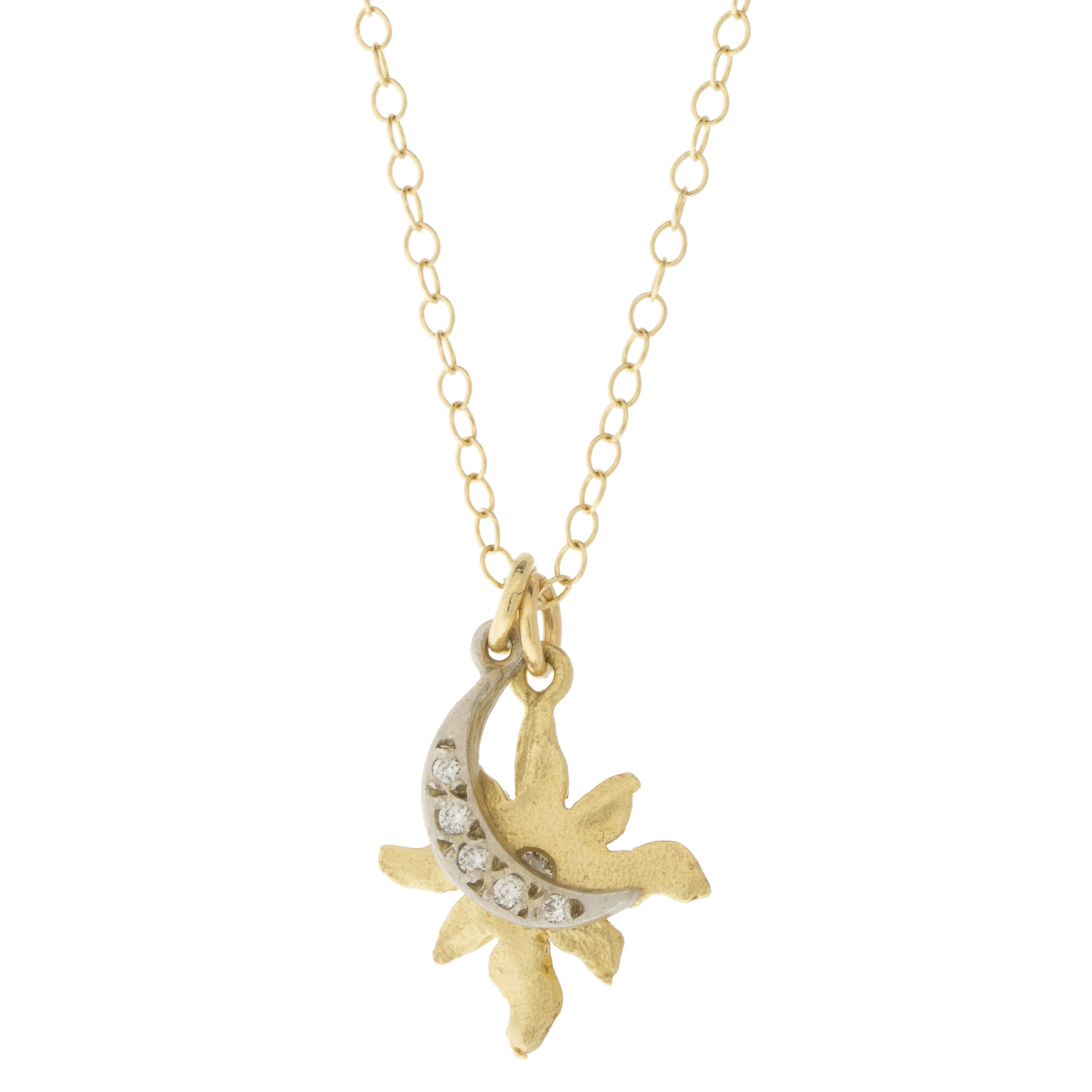Victoria Cunningham Trunk Show: 14K Sun/Pave Diamond WG Crescent Moon