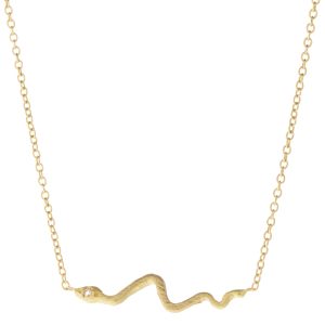 Victoria Cunningham Trunk Show: 14K tiny snake w/ diamond eye 13/16" x 3/16" 15-16" in length