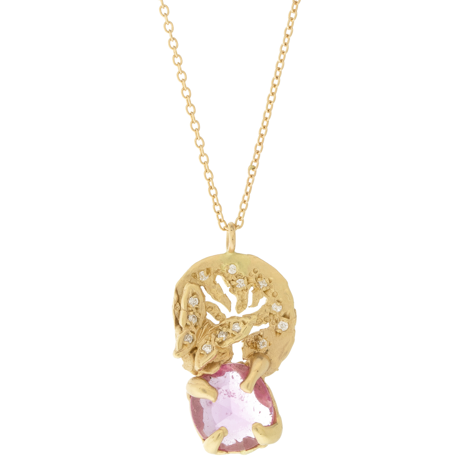 Victoria Cunningham Trunk Show: 14K Tree of Life Nature Collage w/ butterfly & Sapphire