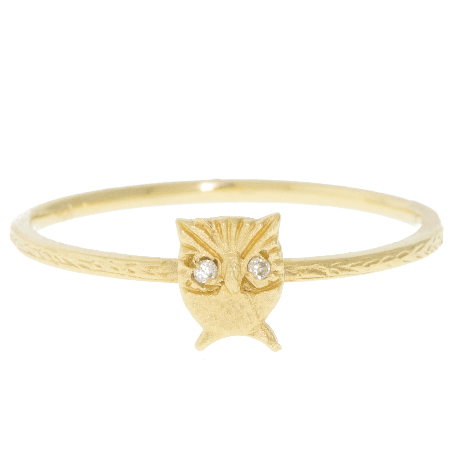 Victoria Cunningham Trunk Show: Ring, Owl, Diamond, 14K yellow gold