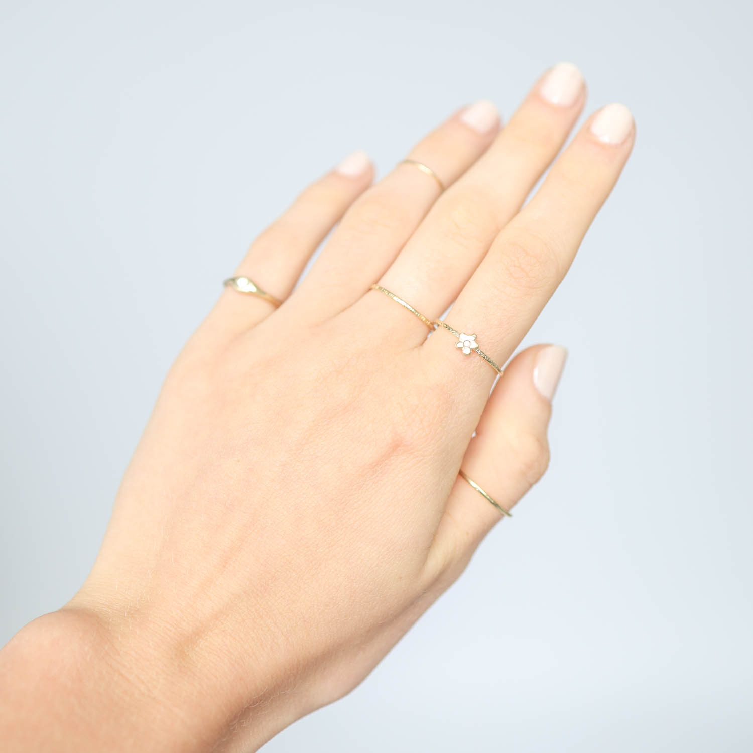 Victoria Cunningham Trunk Show: Ring, Flower, Tiny, Diamond, 14K Yellow Gold.