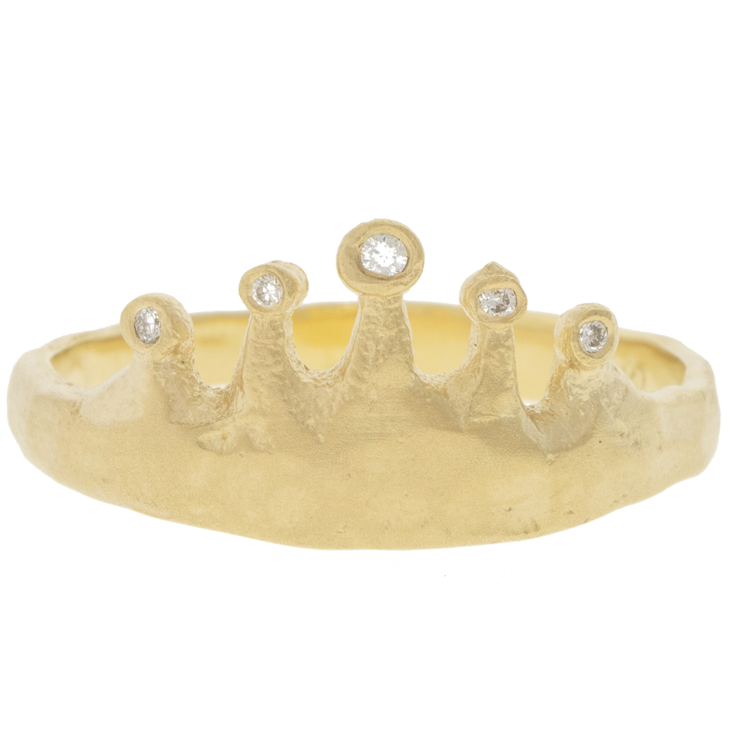 Victoria Cunningham Trunk Show: Ring, Hammered crown ring w/diamond 14K Yellow Gold