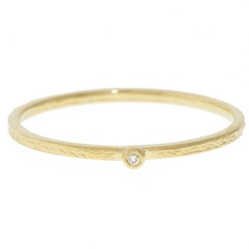 Victoria Cunningham Trunk Show: Ring, Engraved, Tiny, Solitaire diamond, 14K yellow gold