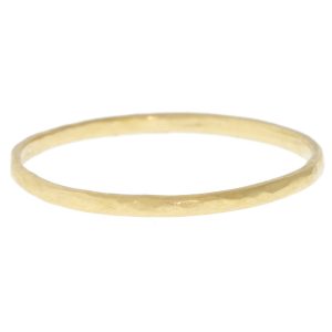 Victoria Cunningham Trunk Show: Ring, Stacking Band, Hammered, Shiny, Tiny, 14K Yellow Gold.