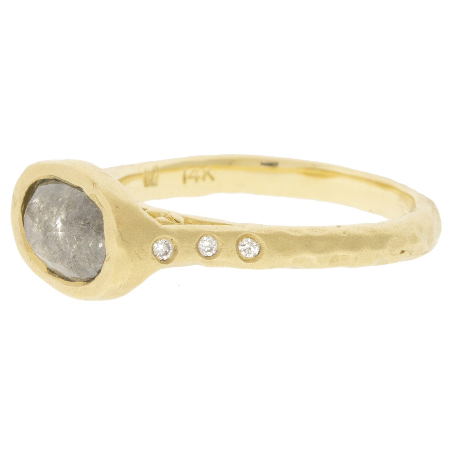 Victoria Cunningham Trunk show : 14K Ring with rose cut rustic diamond 0.89ct,.98 TCW