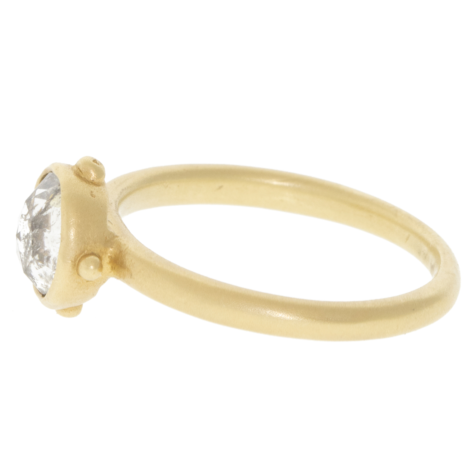 Victoria Cunningham Trunk show : Ring, 14 K Yellow gold,1.10 ct Salt & Pepper Diamond