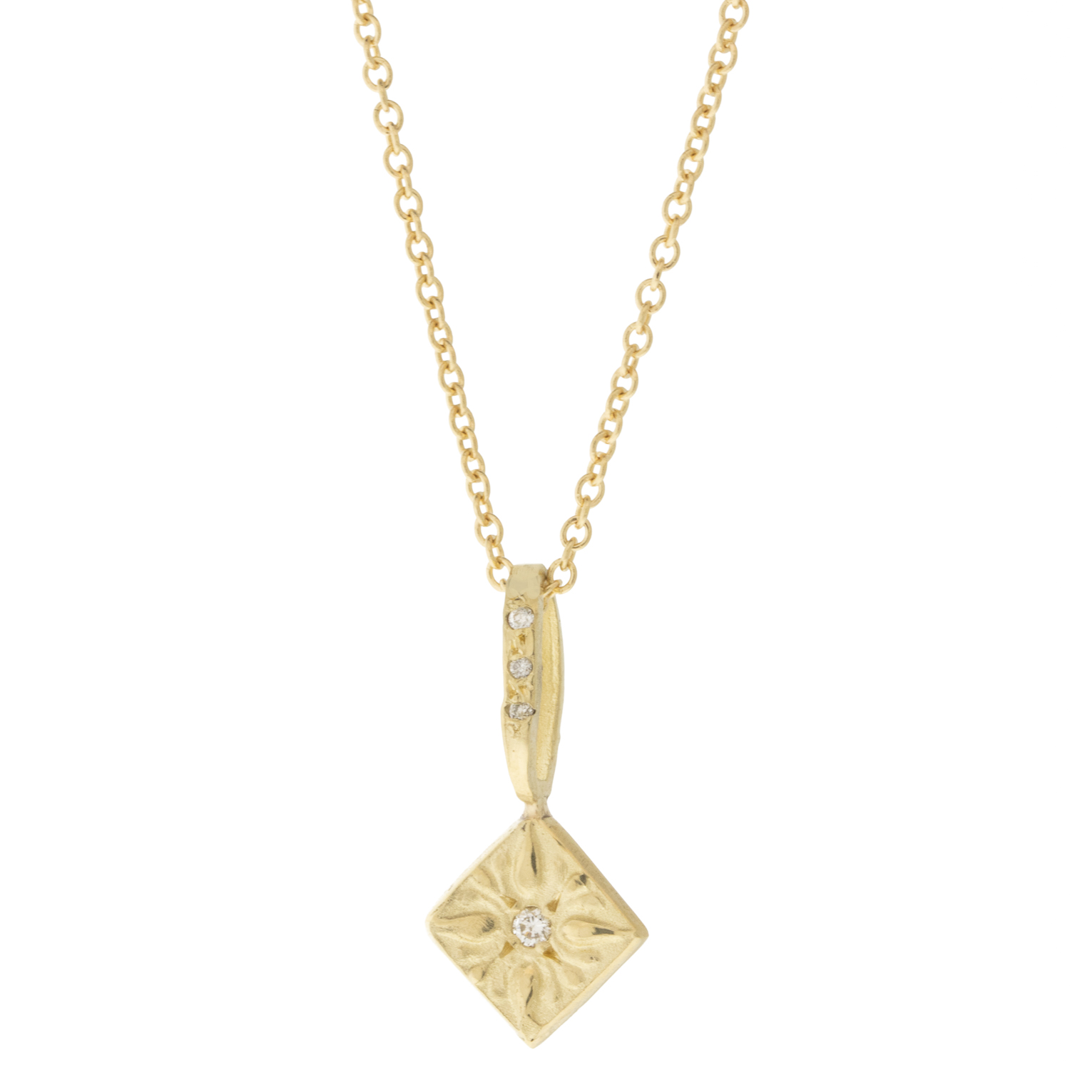 Robin Haley: 14K gold To Bless Artifact Necklace, diamonds, .035 TCW 16/18" chain