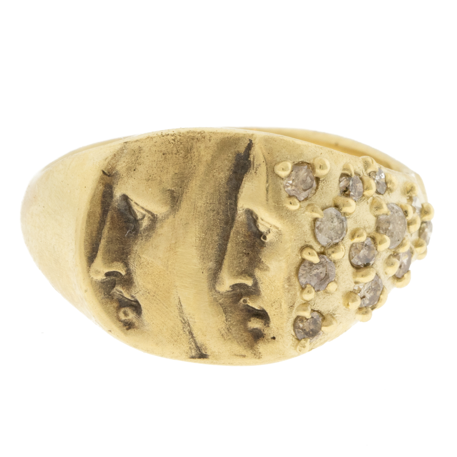 Atelier Narcé: Discovery Ring, 10K gold & champagne diamonds