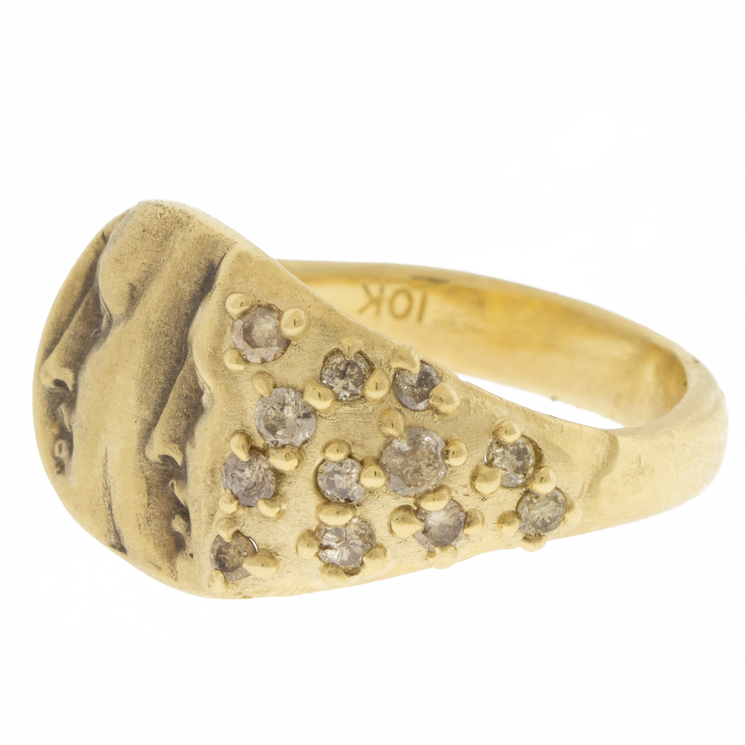 Atelier Narcé: Discovery Ring, 10K gold & champagne diamonds
