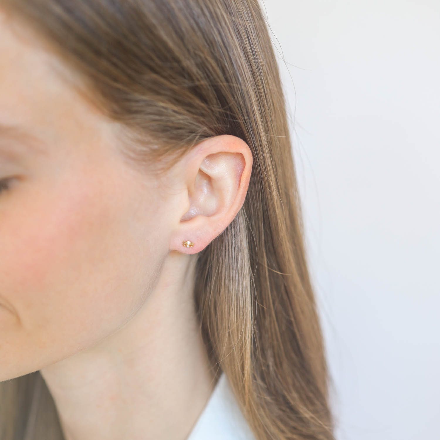 Victoria Cunningham Trunk Show: Earrings, Studs, Spider post, 14K Yellow Gold 1/8" x 3/16"