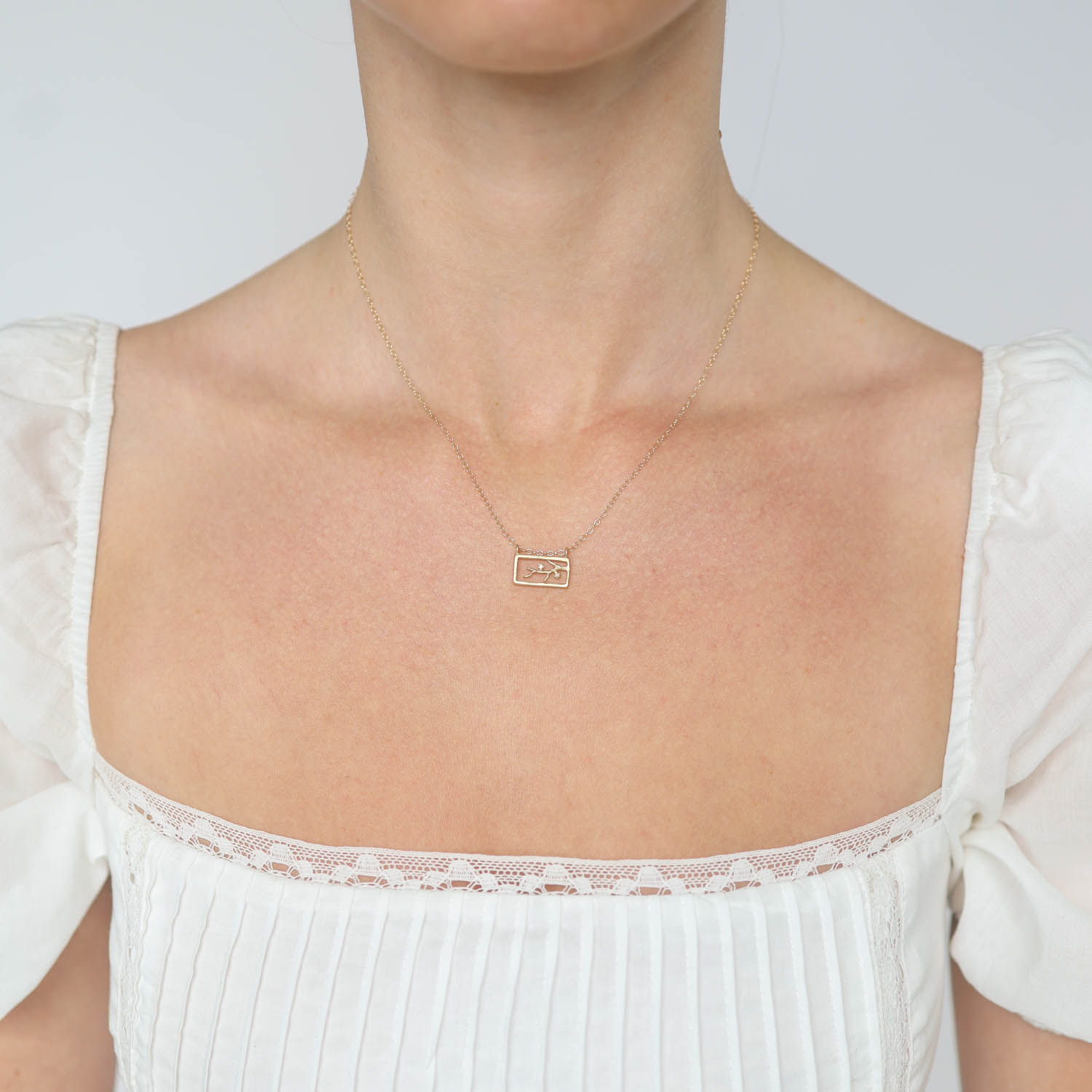 Victoria Cunningham Trunk Show: 14K square open cherry blossom branch w/ diamond