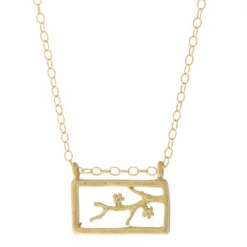 Victoria Cunningham Trunk Show: 14K square open cherry blossom branch w/ diamond