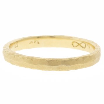 Victoria Cunningham: Ring, Stacking Band, Round Textured, Thick Plain, 14K Yellow Gold.