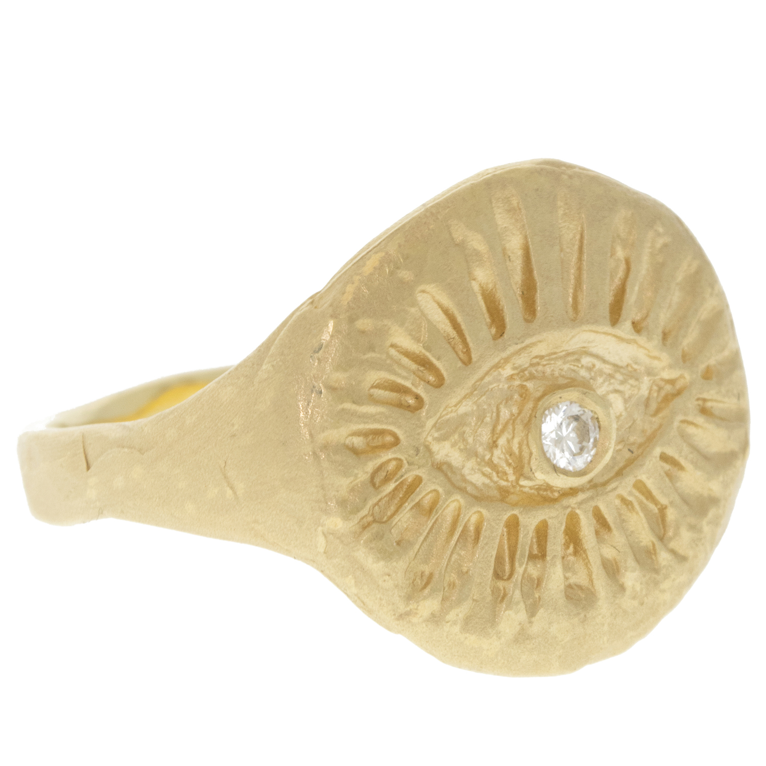 Victoria Cunningham Trunk show : Ring, 14 K Yellow gold,Evil eye signet