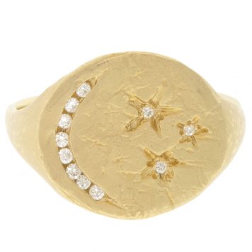Victoria Cunningham Trunk show : 14K Moon and stars signet ring