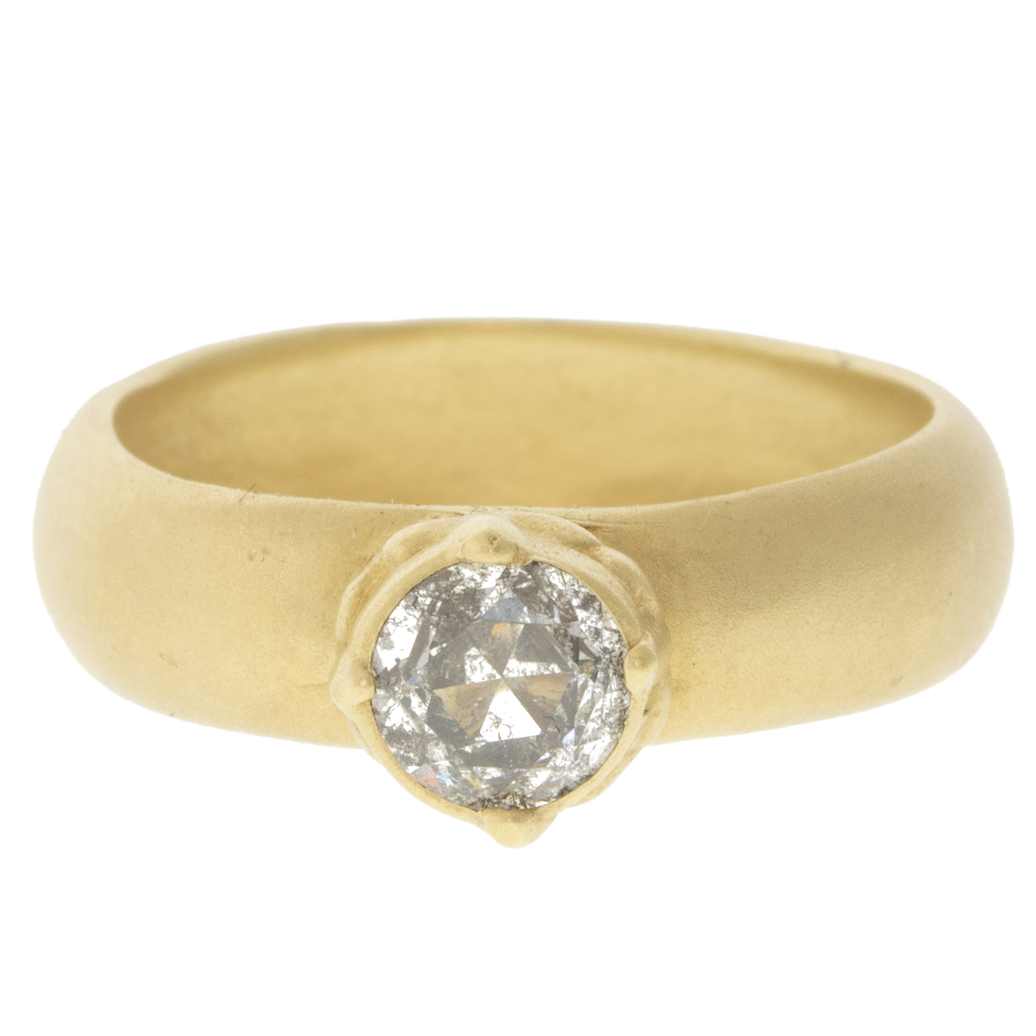 Victoria Cunningham Trunk show : Ring, 14 K Yellow gold,0.45 ct Salt & Pepper Diamond