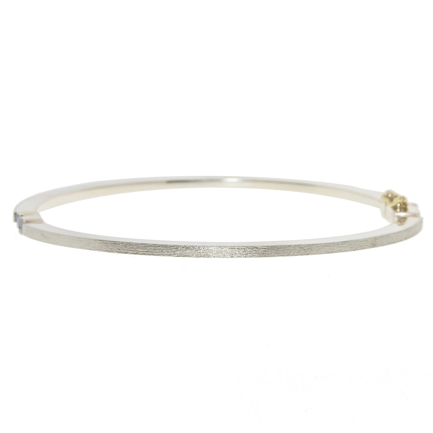 Rene Escobar: 21 Bangle, SUPER SKINNY, 1.8mm 18k White gold front & back w/diamonds Medium