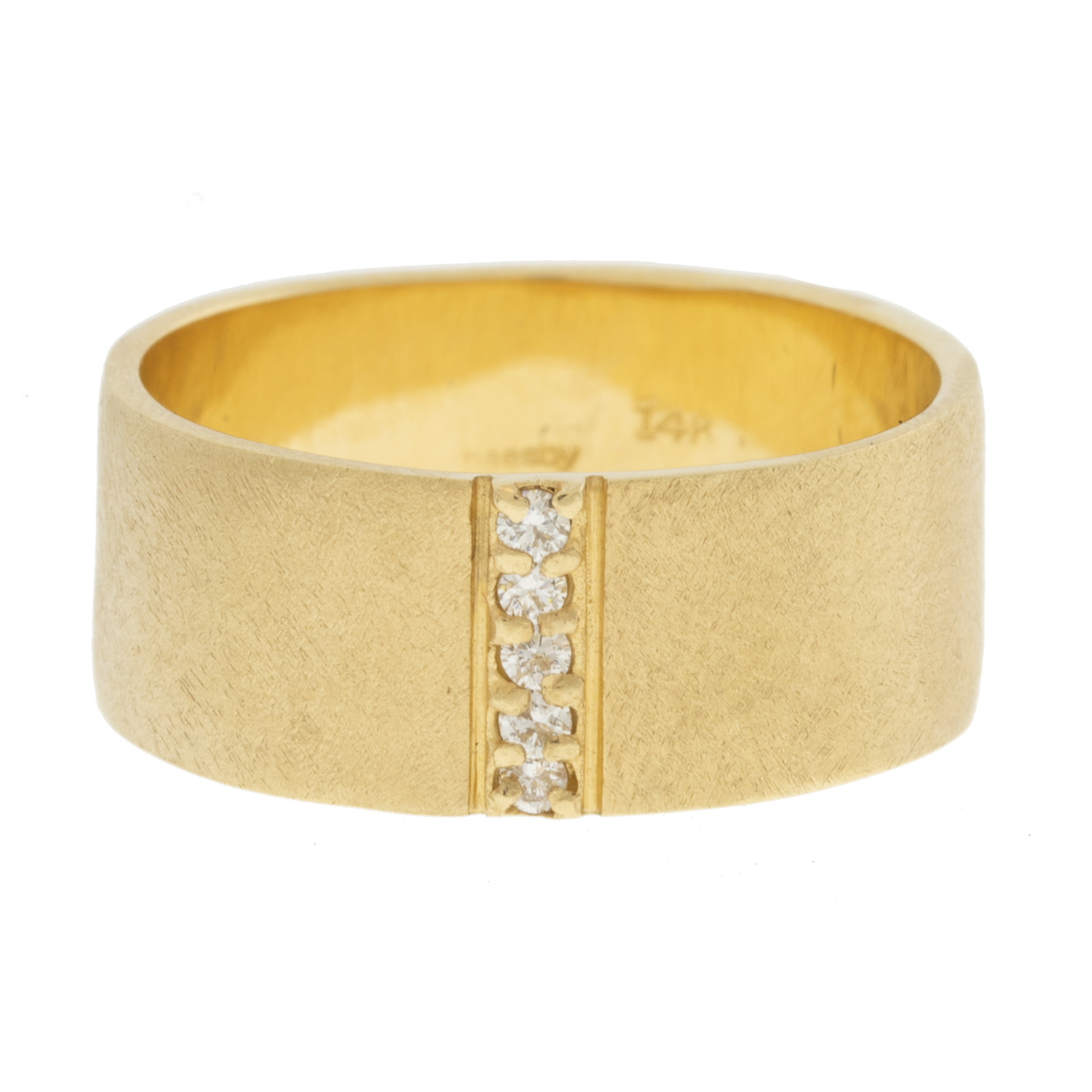 Shaesby: Ring, Pave Linear Band W/ Diamonds, 5/16" in width size 7.5