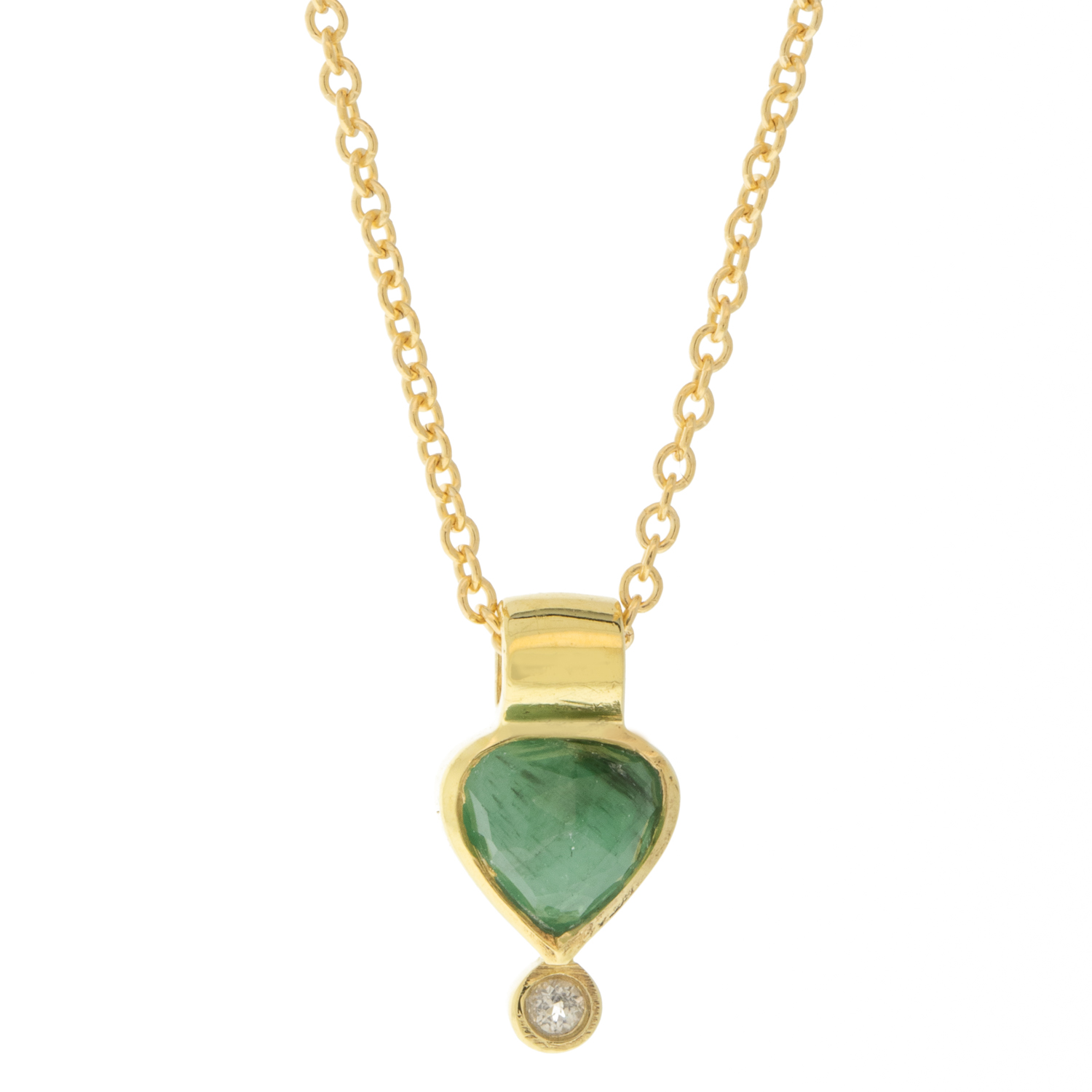 Lulu: Colette necklace in 14k Gold fill with Emerald
