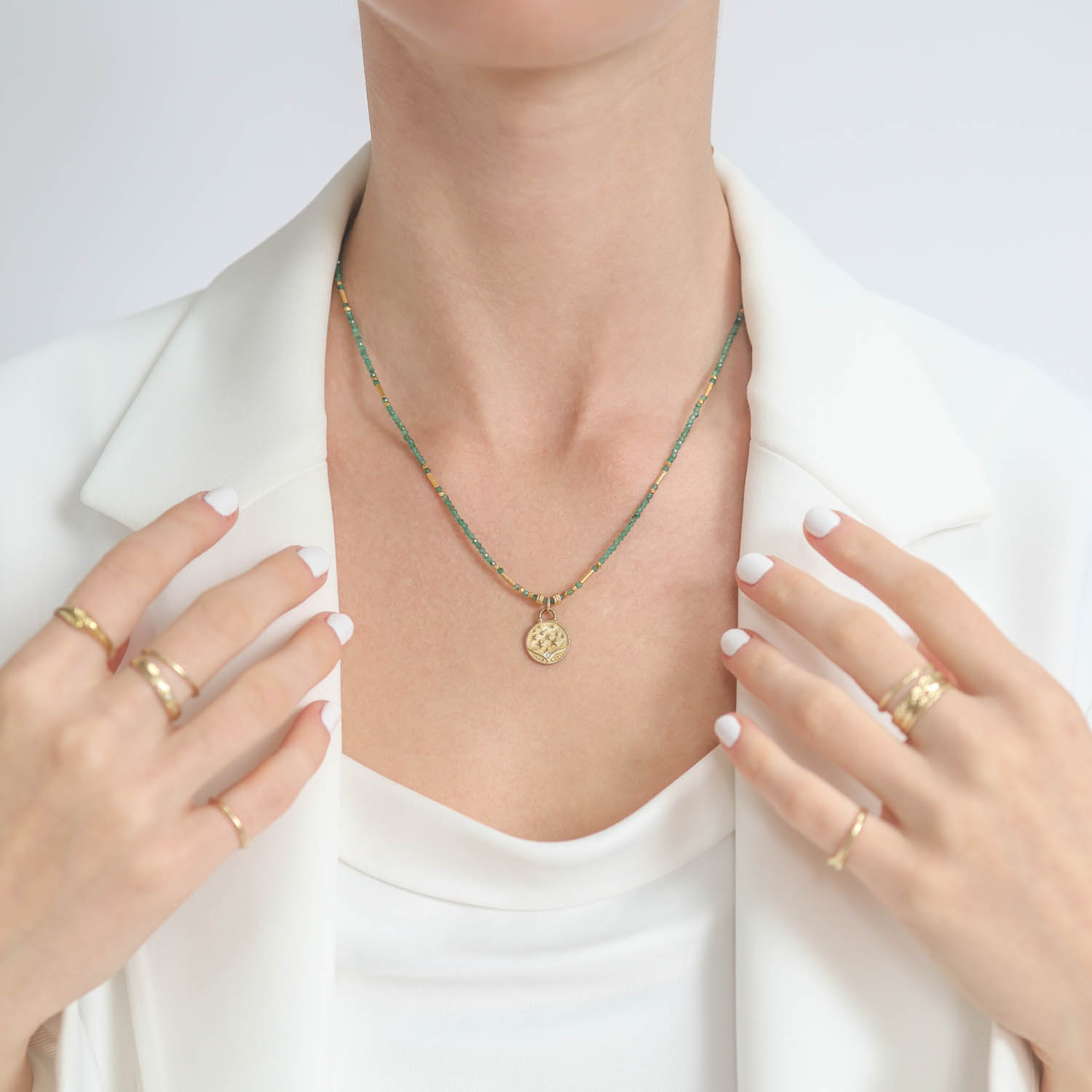 LuLu: RAINA Necklace Emerald/Aurora