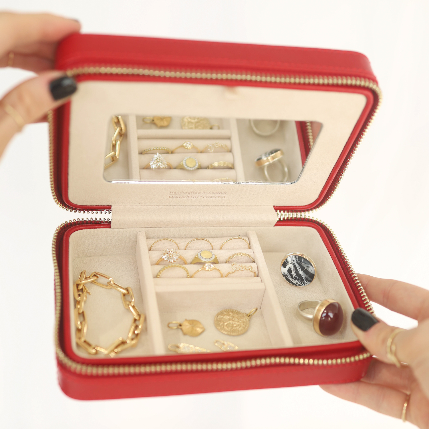 WOLF:Palermo Zip Case Jewelry case-Red