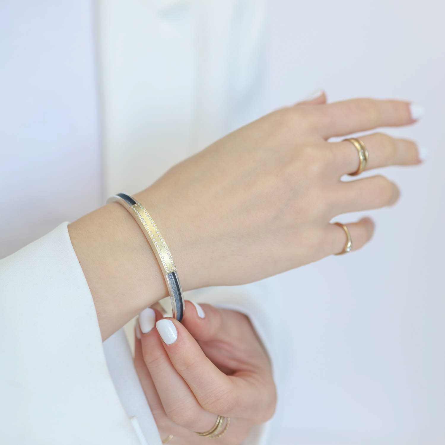RENE ESCOBAR: THIN YELLOW GOLD MARCO CUFF