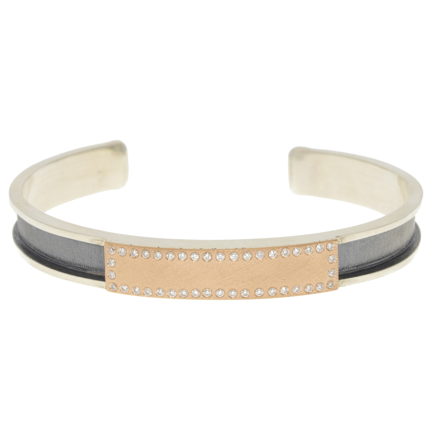 Rene Escobar Trunk Show: Cuff, Marco 8mm, SS, 18K Rose Gold, Diamonds