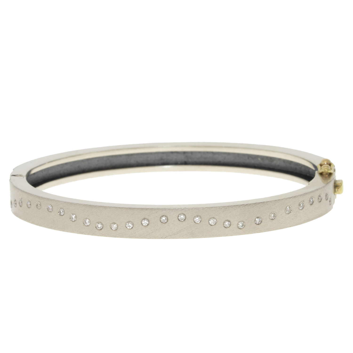 Rene Escobar Trunk Show: Bangle, Rene 6mm, 18K White Gold, Diamonds
