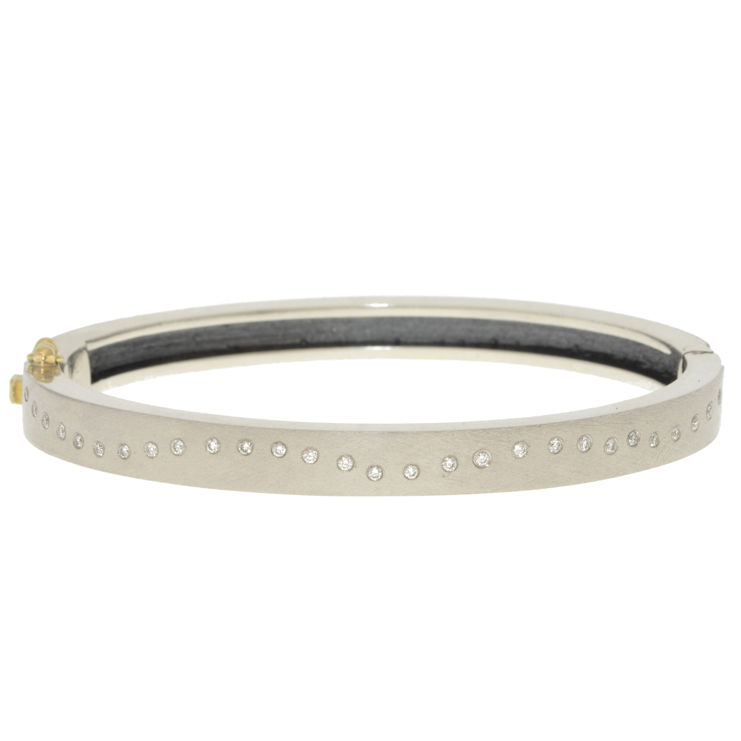 Rene Escobar Trunk Show: Bangle, Rene 6mm, 18K White Gold, Diamonds