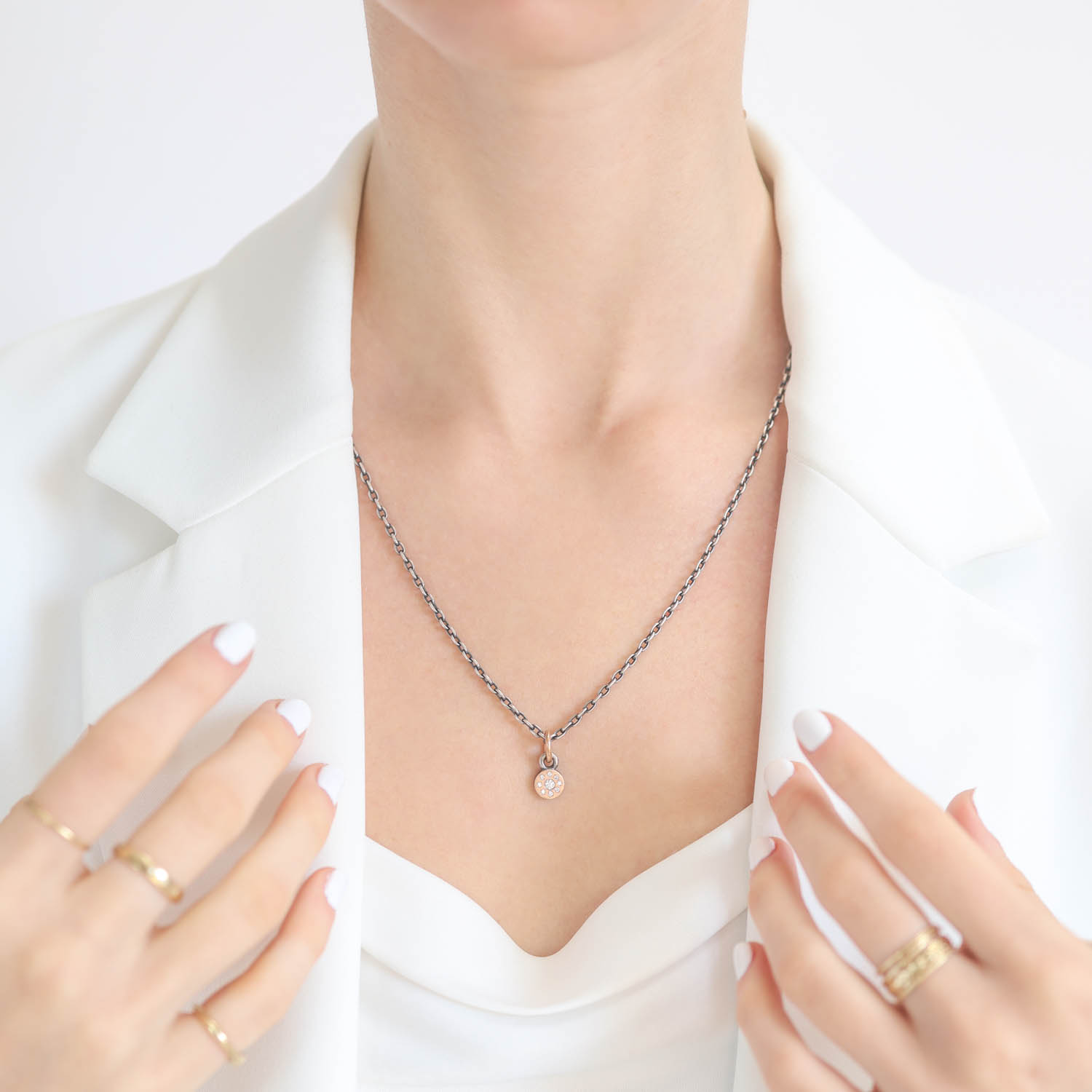 Rene Escobar Trunk Show: PENDANT, RONDE, X-SMALL, ROSE GOLD, DIAMONDS