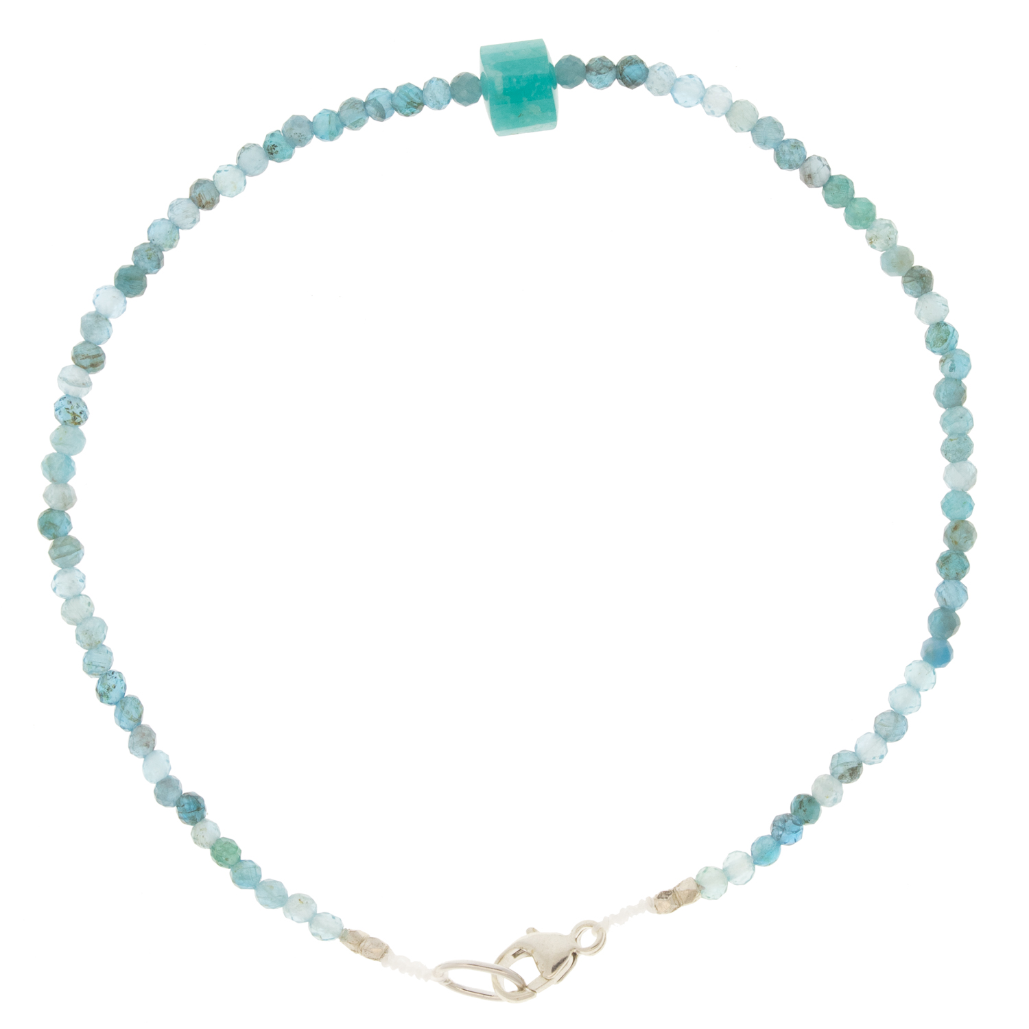 Margaret Solow: Bracelet, Chrysocolla & Amazonite ,Silver clasp