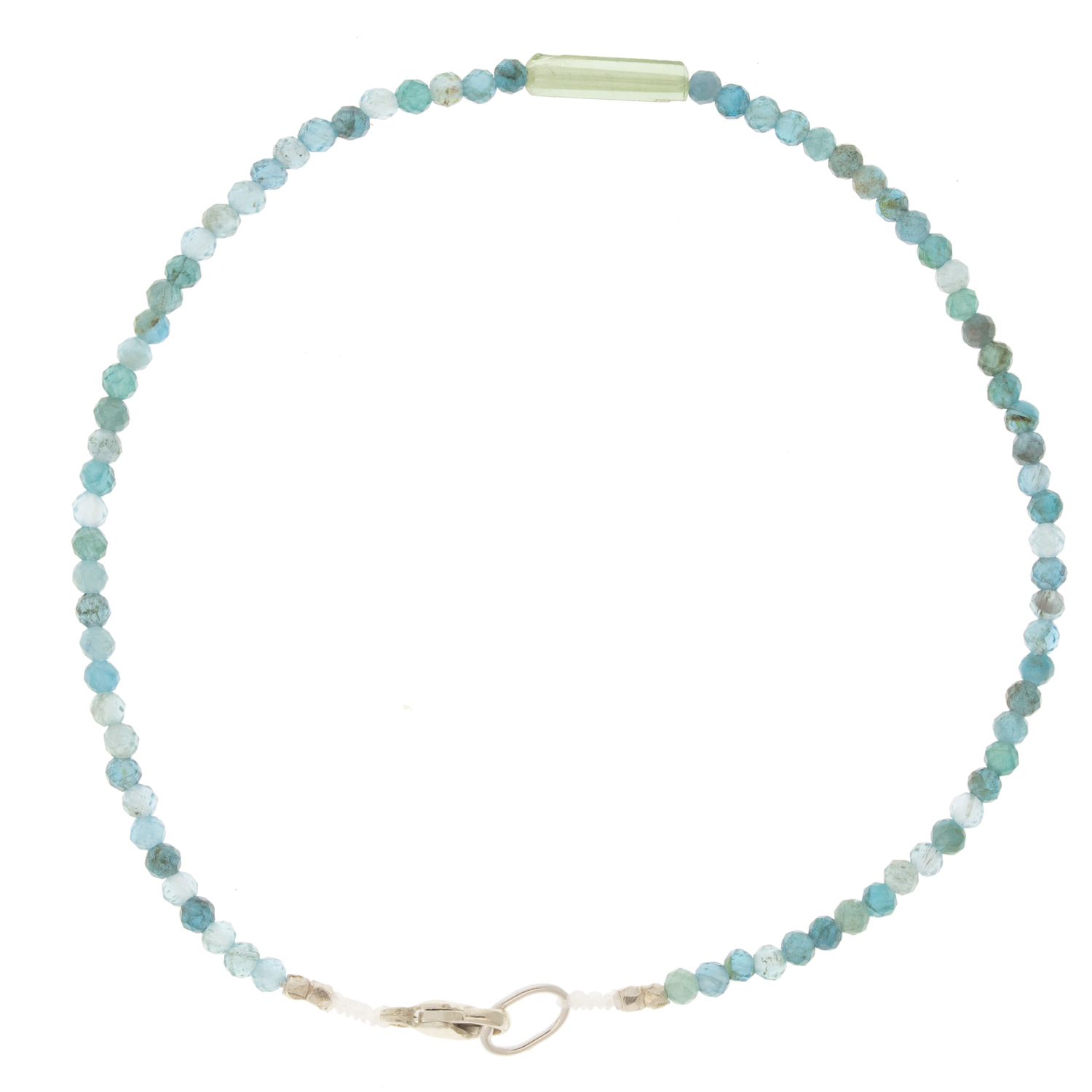 Margaret Solow: Bracelet, Chrysocolla & Tourmaline ,Silver clasp