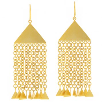 Jane Diaz: Large Chain Drop Earrings Gold Plate