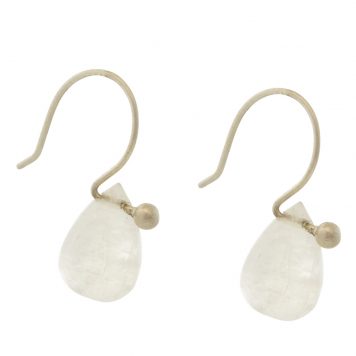 Jane Diaz :  Simple Stone Tear Drops, Rainbow Moonstone, measure 3/4" x 1/4" including earwire