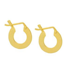 Jane Diaz: Flat plain hoop in gold plate, measures 5/8" x 1/16"