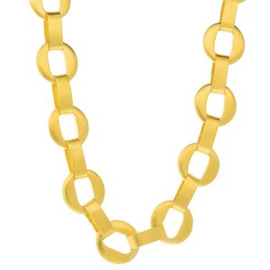 Jane Diaz: Cut out disc chain, gold plate
