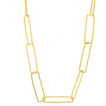 Jane Diaz: Extra Long Rectangular Link Chain 22" Gold Plate